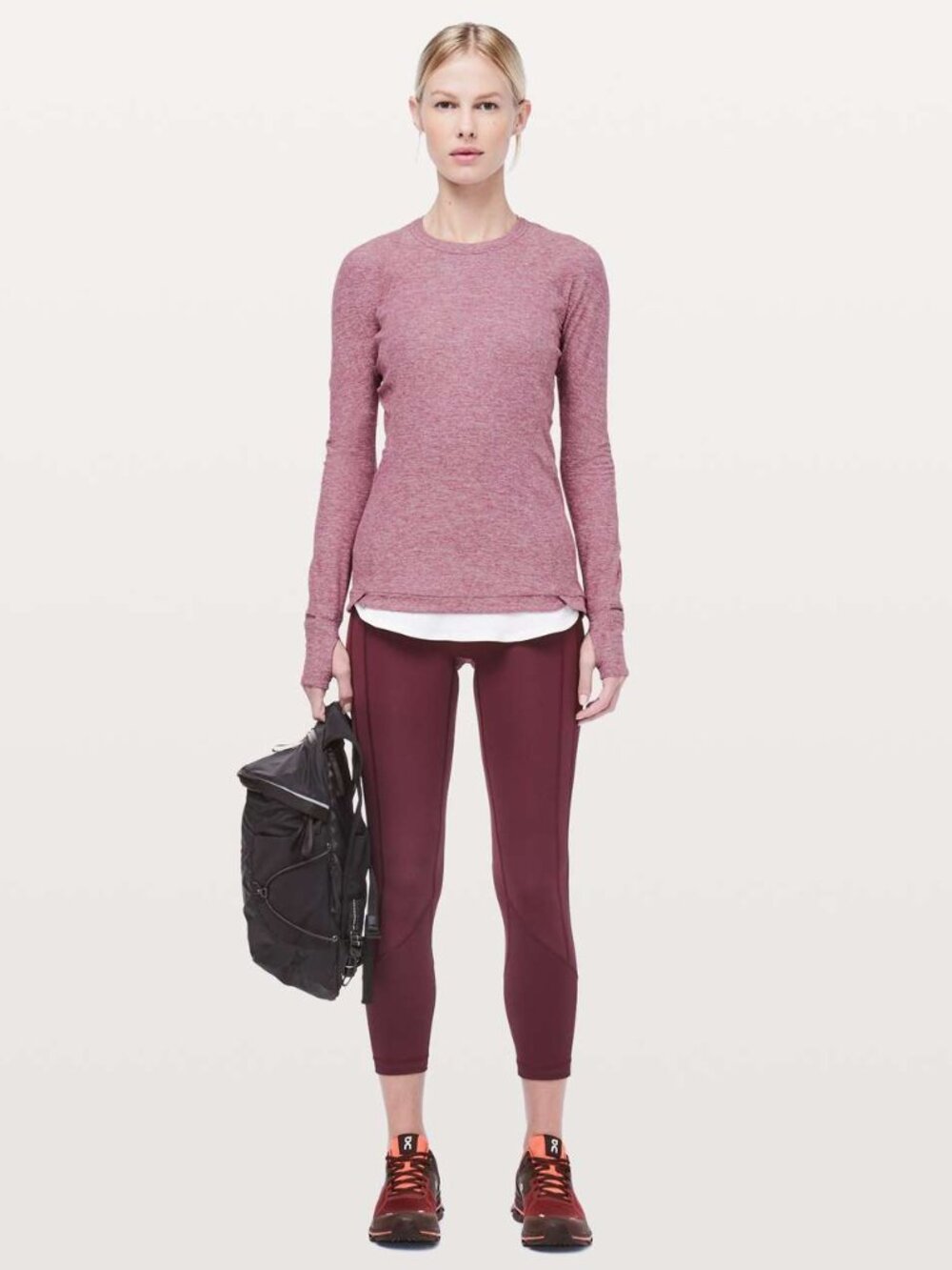 Lululemon - Runderful Long Sleeve Tee W3BVSS | Heathered Misty Merlot | Size 4
